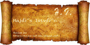 Hajós István névjegykártya